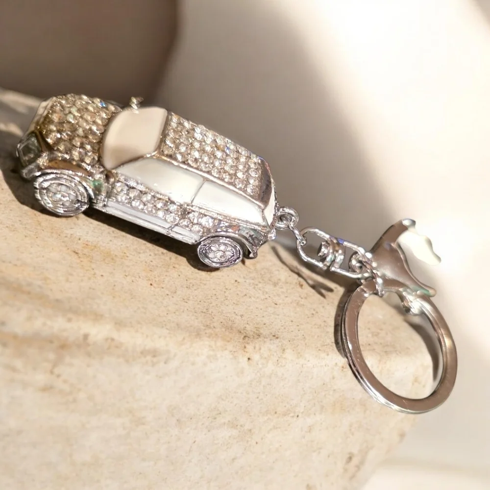 Fashion-Inspired Rhinestone Car Bag Charm / Fashion Keychain